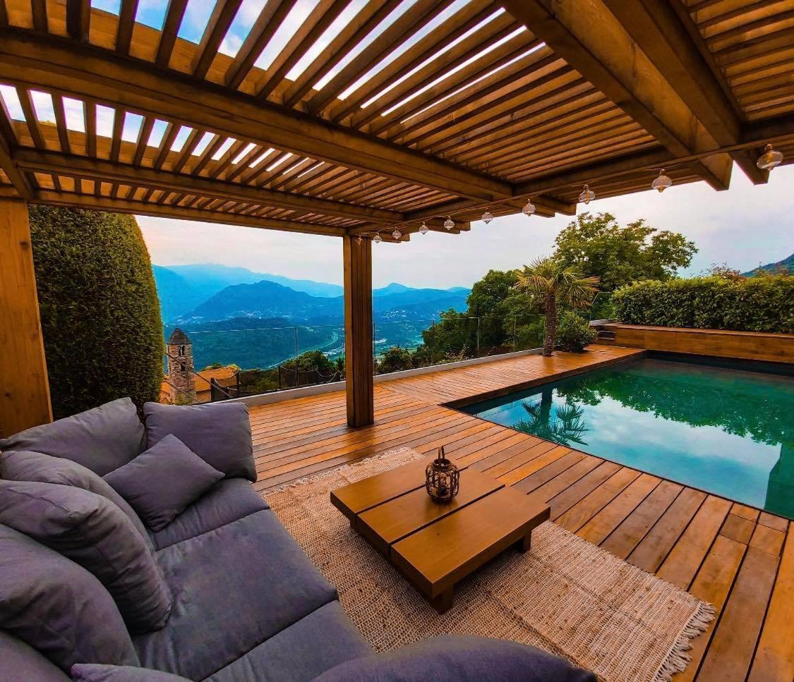 Family Suite With Garden And Amaizing View To Lugano Cademario Exterior photo